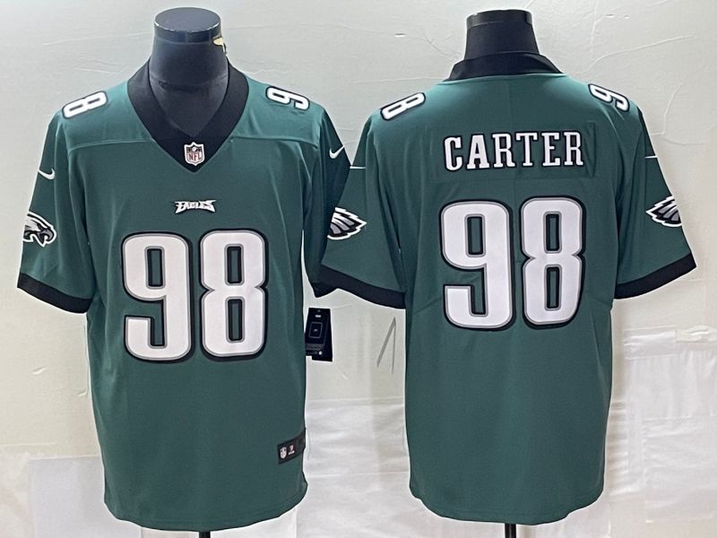 Men Philadelphia Eagles #98 Carter Green Nike Vapor Limited NFL Jersey style 1->detroit lions->NFL Jersey